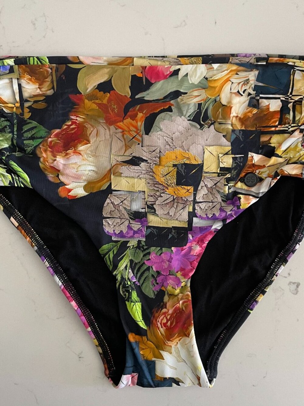 Sunseeker Australia Microfibre Abstract Print Bikini Bottoms Multi Color4US/6Cdn